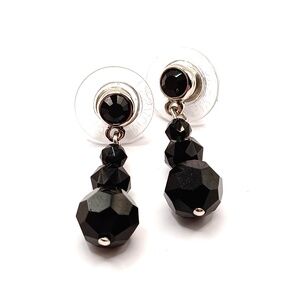 Swarovski jet crystal drop earrings